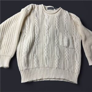 Fabrizio vintage white cable knit sweater